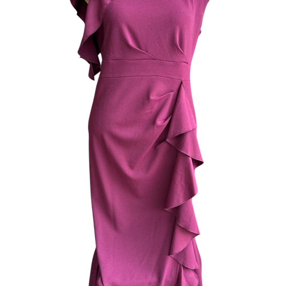 Asymmetrical Ruffled One Shoulder Dress